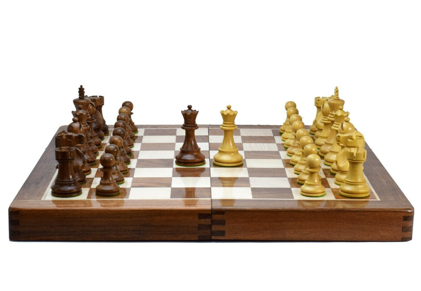 Fischer-Spassky Series (Schach WM 1972) - Schachfiguren KH 3.75" Akazienholz Buchsbaum Indien