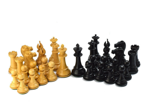 Sube la imagen al visor de la galería, 1849 Reproducir Staunton 4.4&#39; Piezas de ajedrez de ébano Hecho a mano India 
