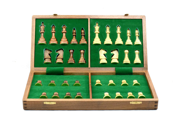 Carica l&#39;immagine nel visualizzatore della galleria, Figure di scacchi German Staunton 3.75&#39;&#39; + scacchiera 18&#39;&#39; pieghevole conservazione 
