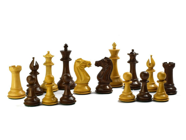 Sube la imagen al visor de la galería, 1849 Reproducido Staunton 4.4&#39;&#39; Piezas de ajedrez de madera de acacia Maletín India 
