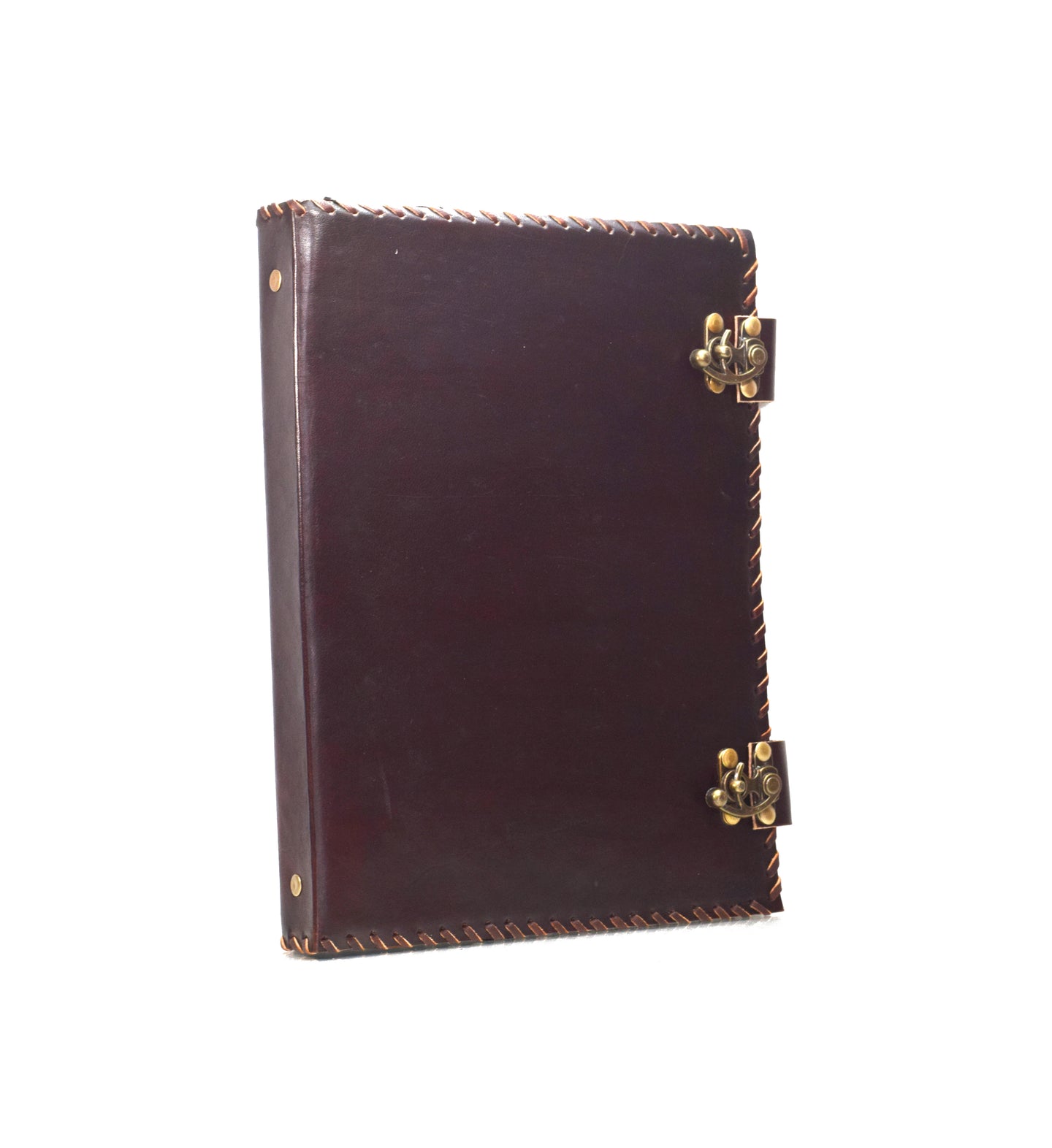 India Classic * Leather Binder 4 Rings DIN A4 Handmade India No Design Plain