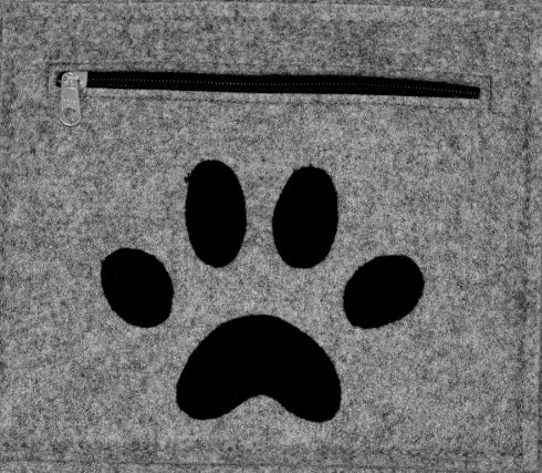 ROOGU Paw Luck Handmade Wool Felt Lightweight Hand Shoulder Bag Dog Footstep Mark