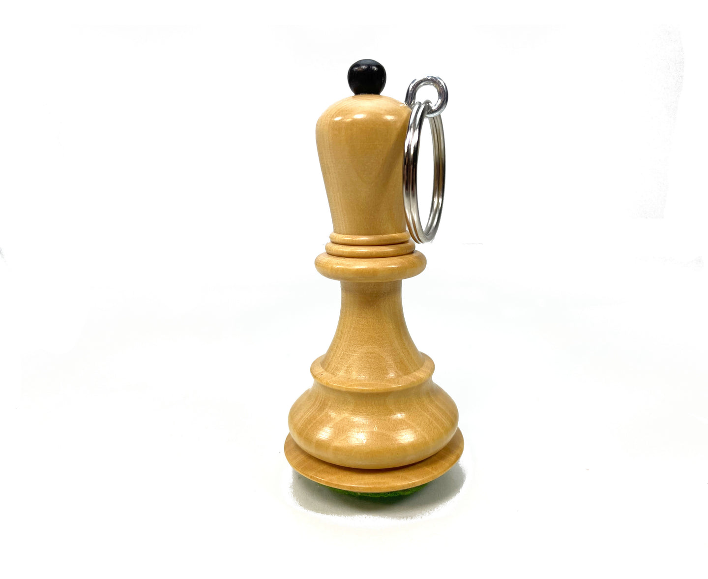 Chaveiro ROOGU de madeira verdadeira figura de xadrez peão feito à mão Índia